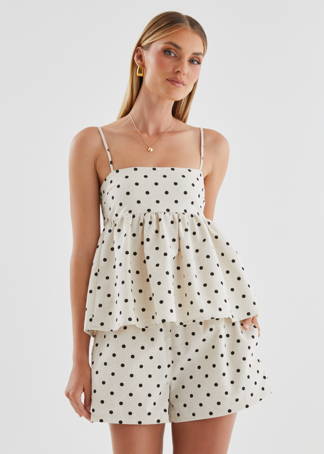 Masin Shorts - Oatmeal Polka