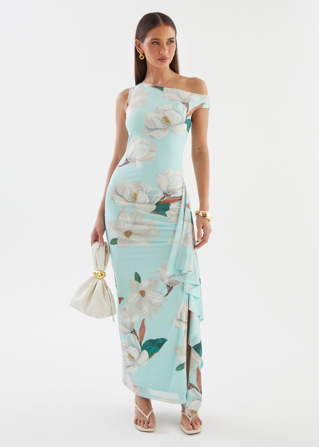 Luis Drop Shoulder Maxi Dress - Mint Floral