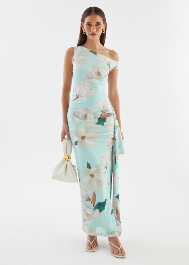 Luis Drop Shoulder Maxi Dress - Mint Floral
