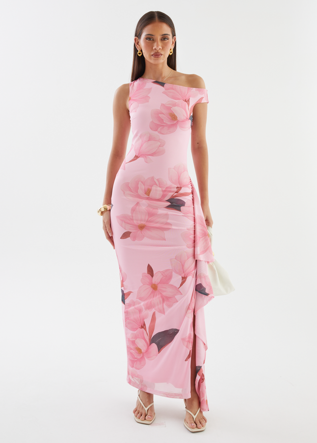 Luis Drop Shoulder Maxi Dress - Pink Floral