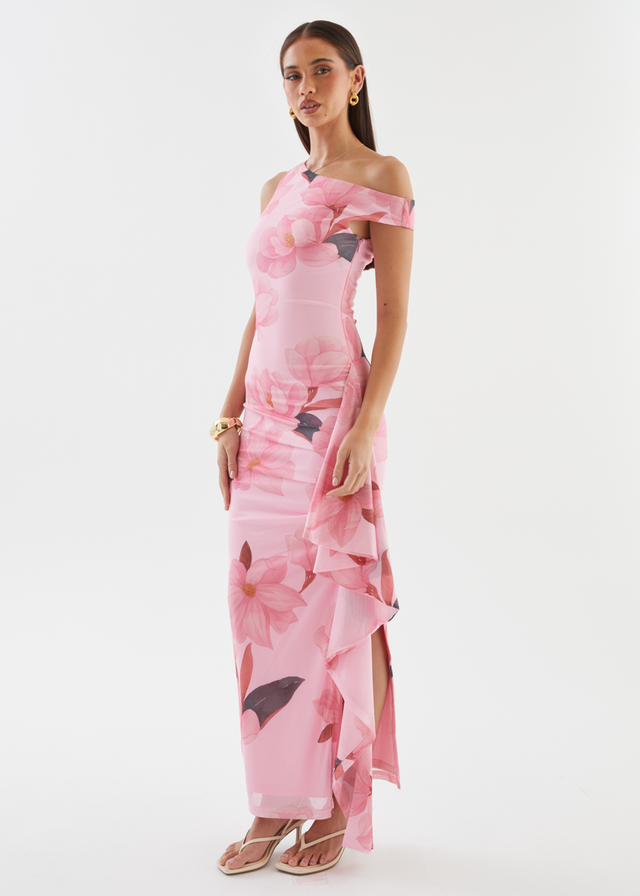 Luis Drop Shoulder Maxi Dress - Pink Floral