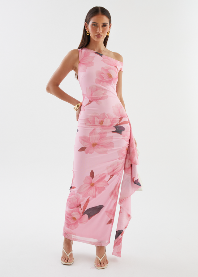 Luis Drop Shoulder Maxi Dress - Pink Floral