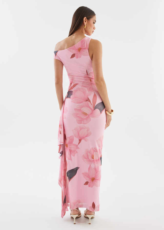 Luis Drop Shoulder Maxi Dress - Pink Floral
