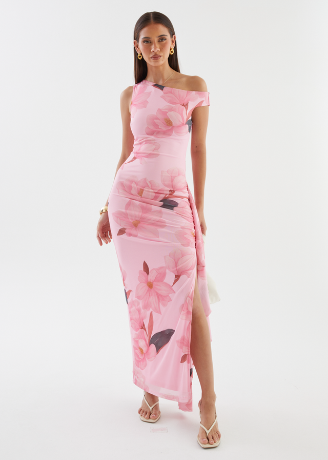 Luis Drop Shoulder Maxi Dress - Pink Floral
