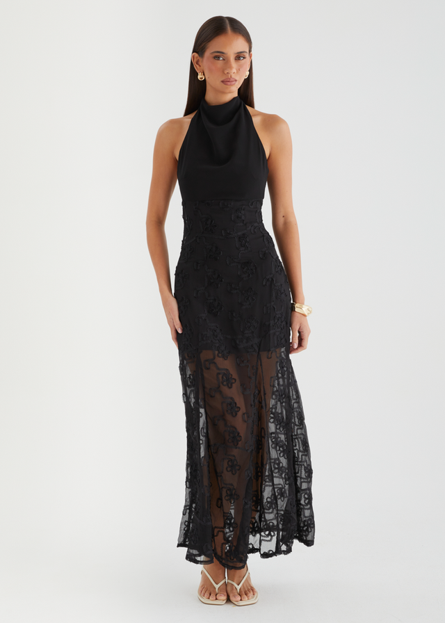 Tahnie Halter Maxi Dress - Black