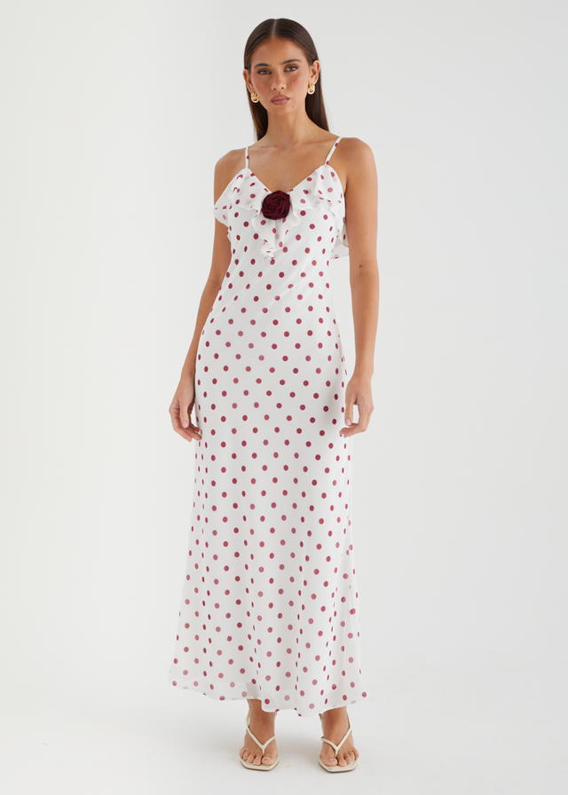 Cheryl Maxi Dress - Cherry Polka