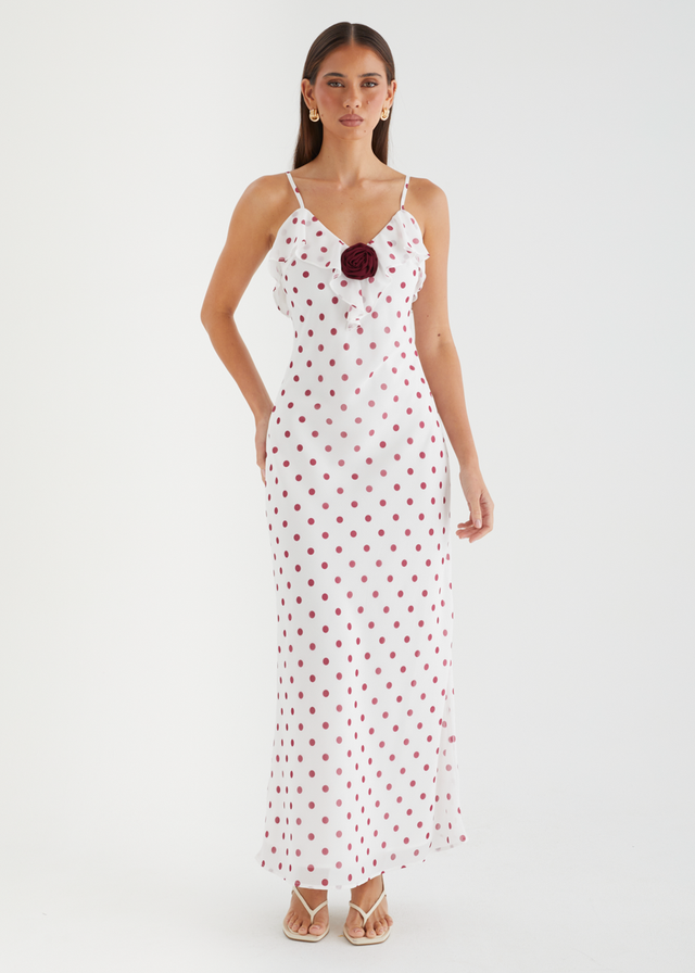 Cheryl Maxi Dress - Cherry Polka