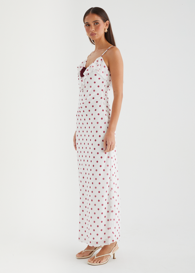 Cheryl Maxi Dress - Cherry Polka