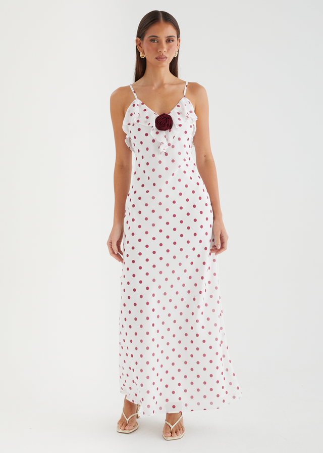 Cheryl Maxi Dress - Cherry Polka