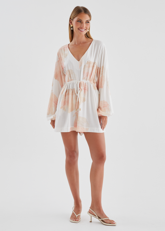 Peregian Playsuit - Peach Shell
