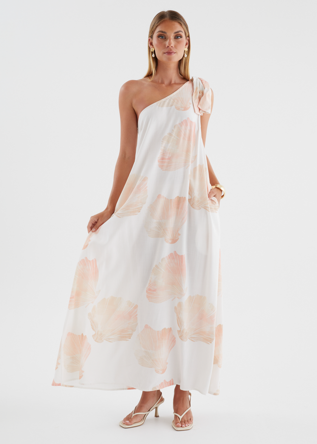 Paradiso One Shoulder Maxi Dress - Peach Shell