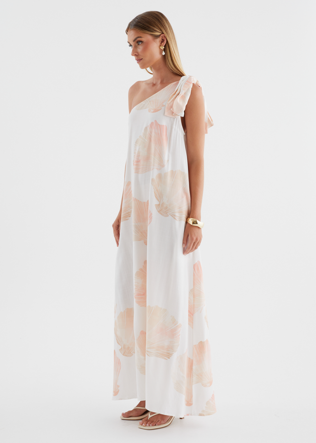 Paradiso One Shoulder Maxi Dress - Peach Shell