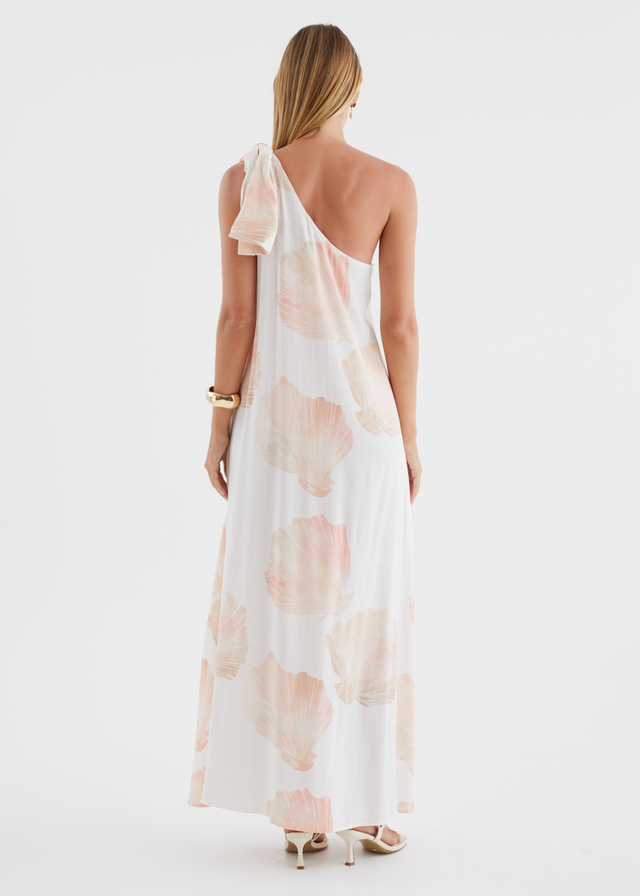 Paradiso One Shoulder Maxi Dress - Peach Shell