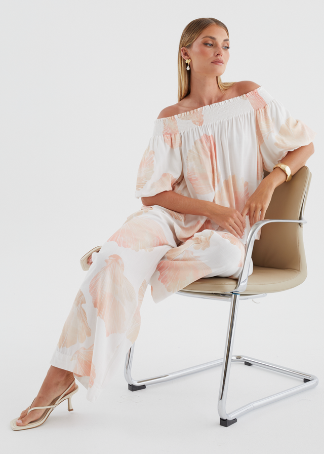 Palomah Off Shoulder Top - Peach Shell