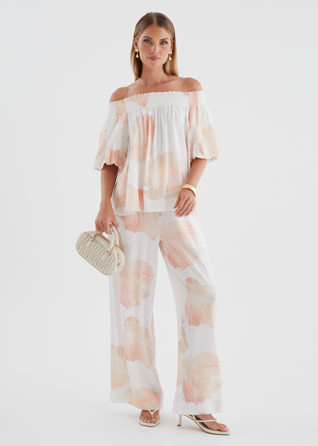 Palomah Off Shoulder Top - Peach Shell