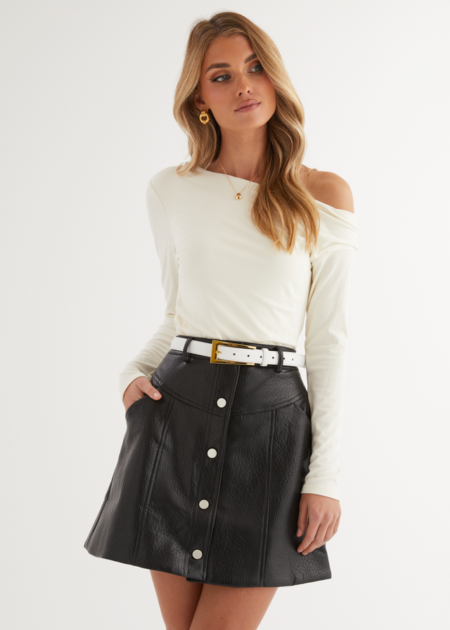 Solora Leather Belt - Chalk