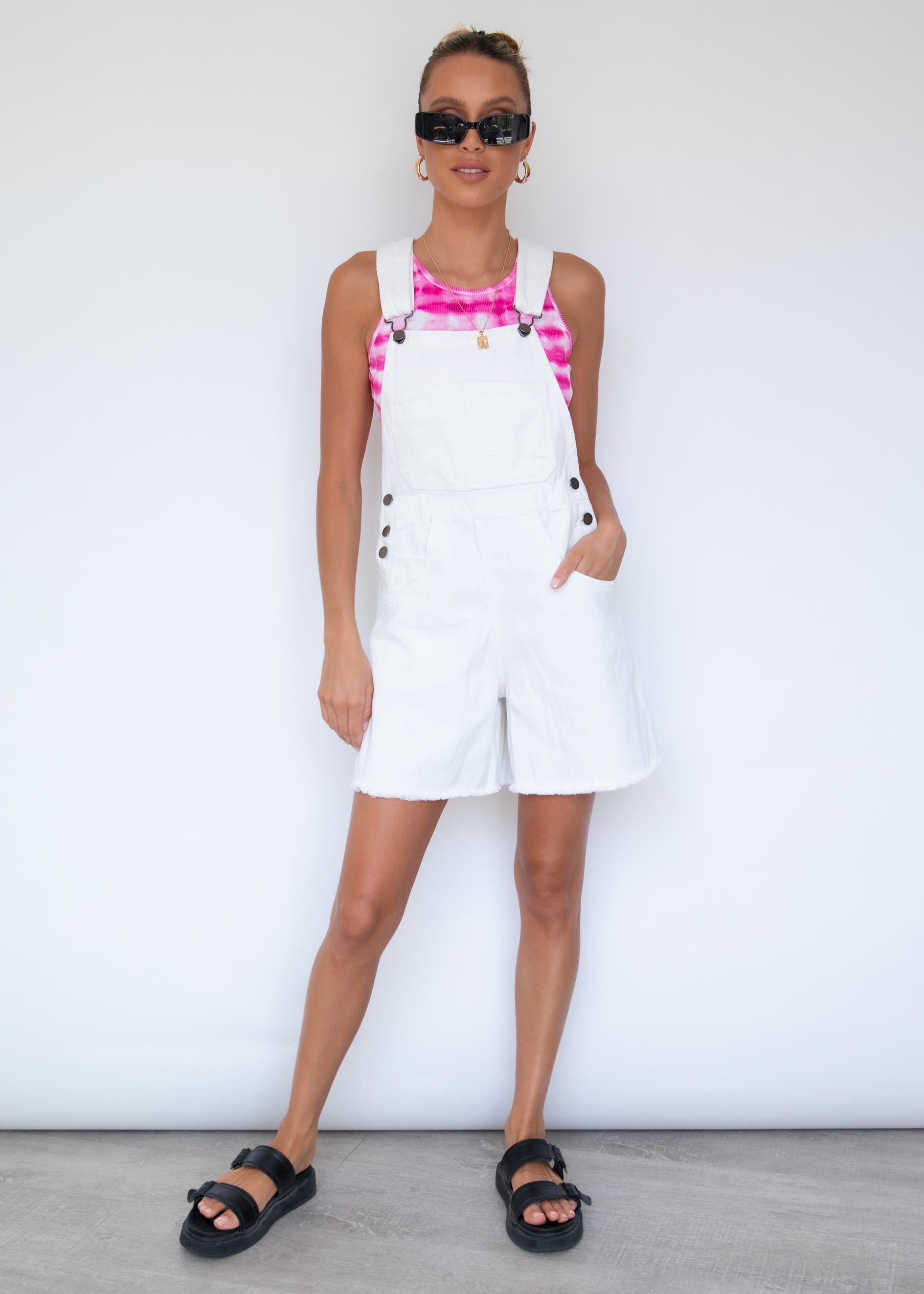 Selina Denim Overalls - Off White