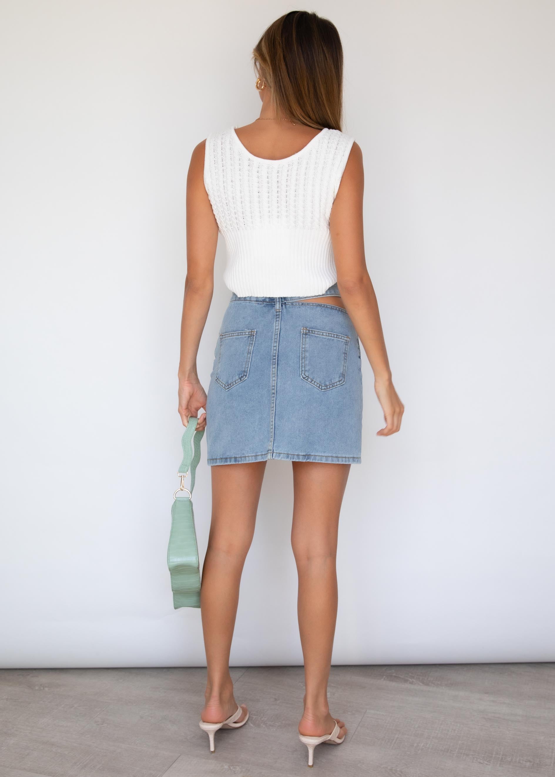 Cut It Out Denim Skirt - Blue Wash