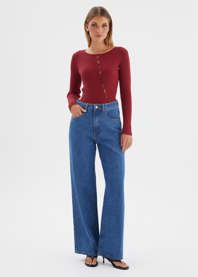 Eleonore Knit Top - Burgundy