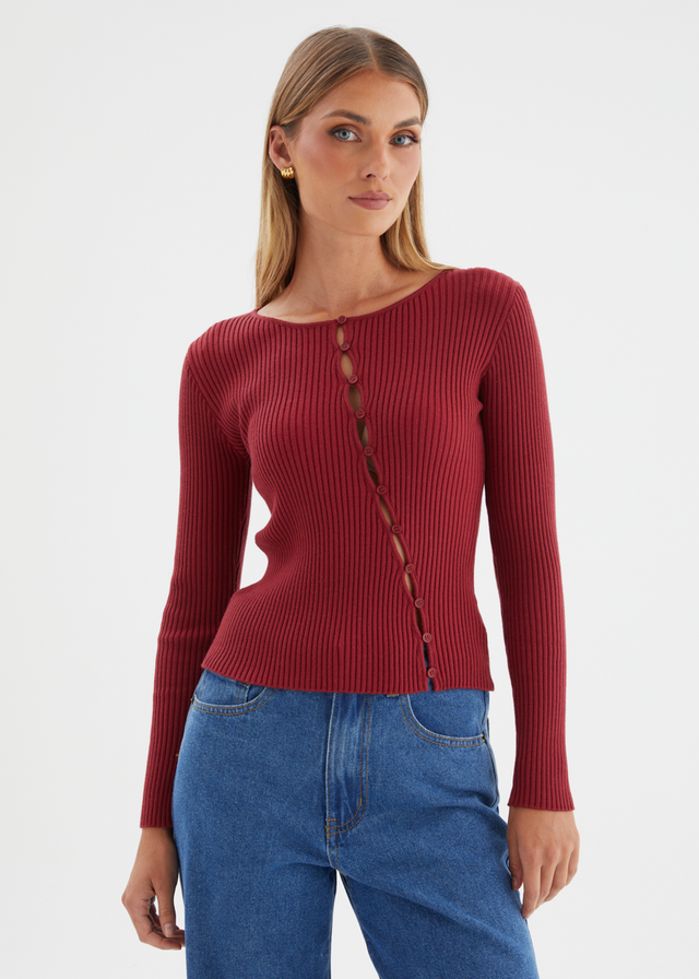 Eleonore Knit Top - Burgundy