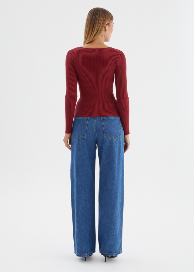 Eleonore Knit Top - Burgundy
