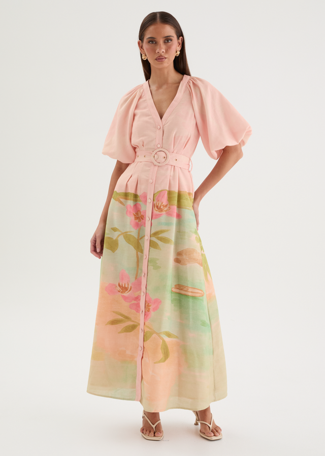 PRE-ORDER: Savannah Maxi Dress - Pink Lagoon