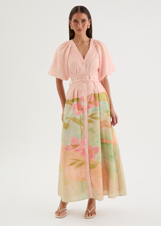 PRE-ORDER: Savannah Maxi Dress - Pink Lagoon