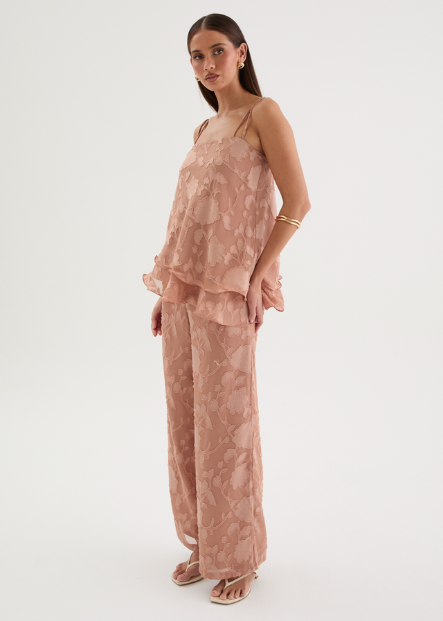 Francene Jacquard Cami - Dusty Peach