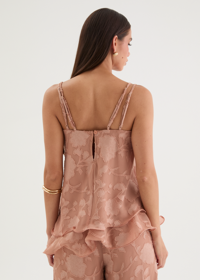 Francene Jacquard Cami - Dusty Peach