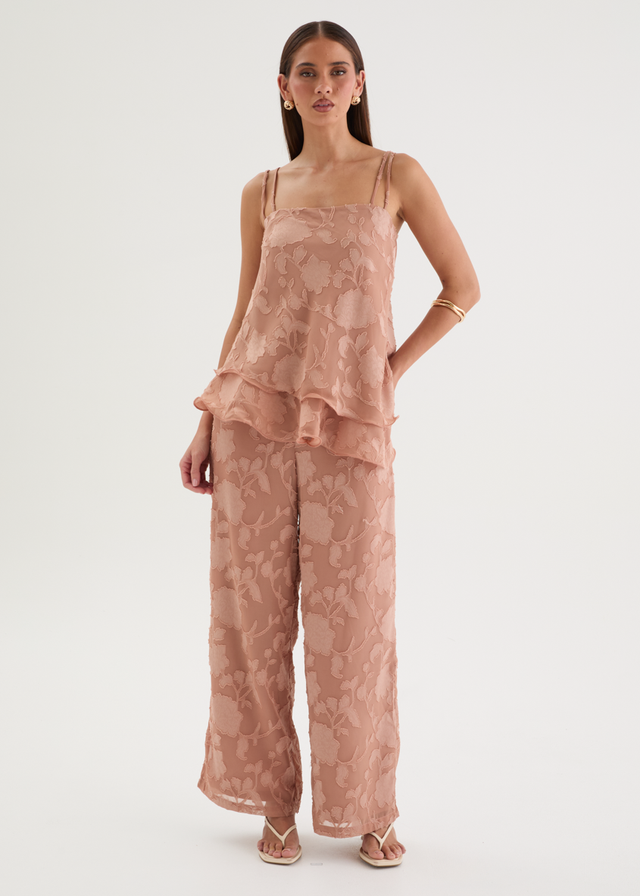 Francene Jacquard Cami - Dusty Peach