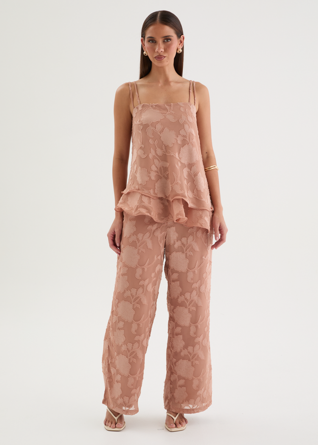 Francene Jacquard Cami - Dusty Peach