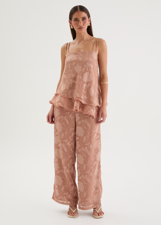 Francene Jacquard Cami - Dusty Peach