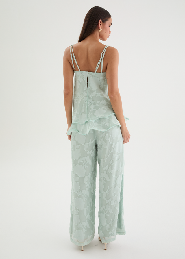 Francene Jacquard Pants - Pale Mint