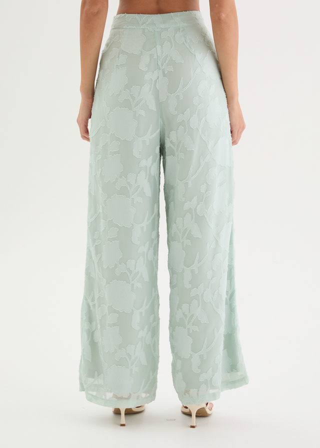Francene Jacquard Pants - Pale Mint