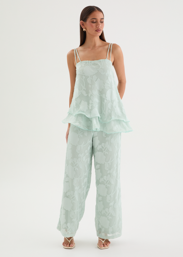 Francene Jacquard Cami - Pale Mint