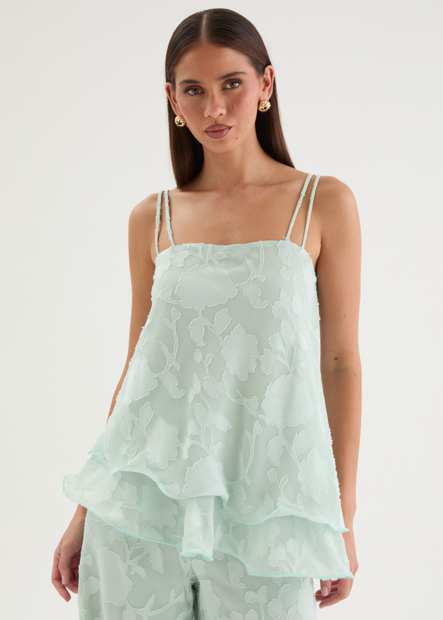 Francene Jacquard Cami - Pale Mint