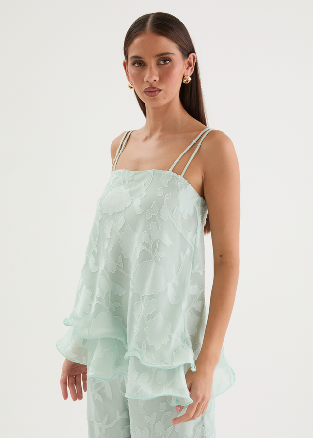 Francene Jacquard Cami - Pale Mint