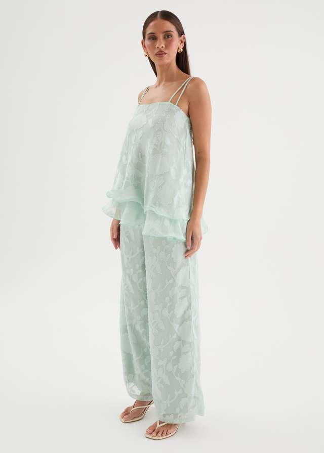 Francene Jacquard Cami - Pale Mint