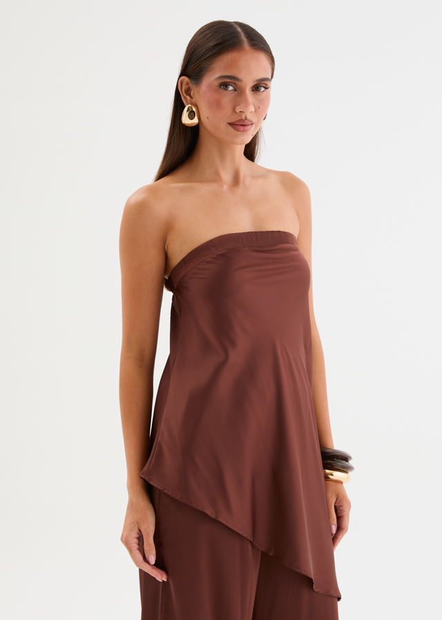Tallula Strapless Top - Chocolate