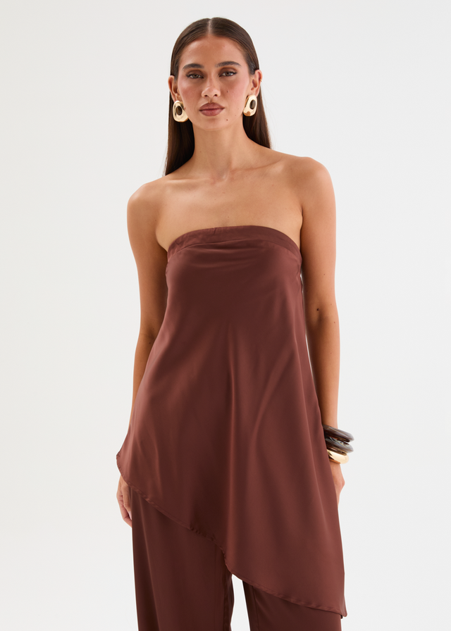 Tallula Strapless Top - Chocolate