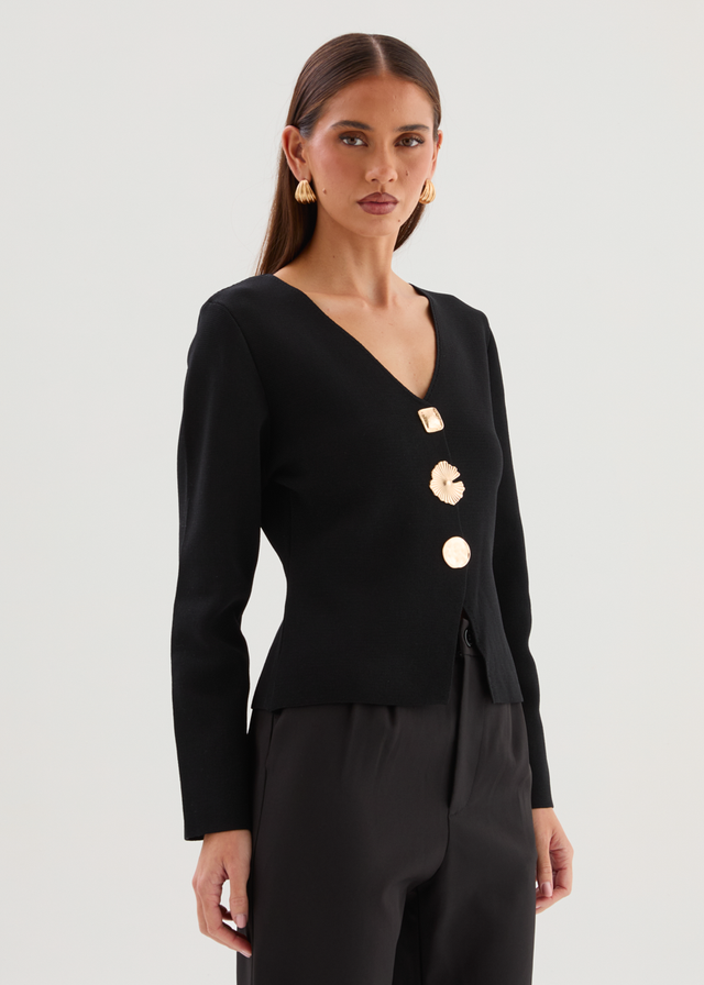 Navaeh Knit Cardigan - Black