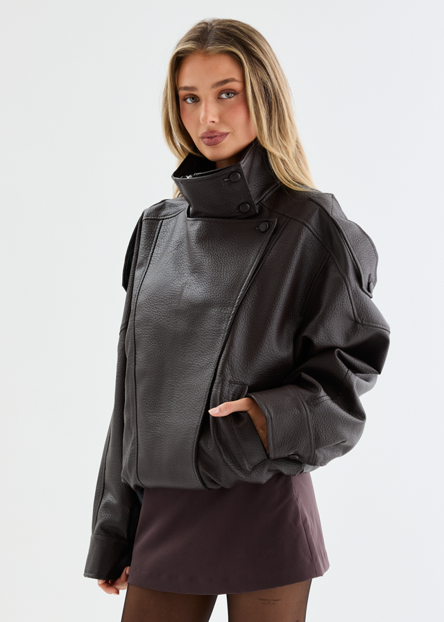 Bronx PU Jacket - Espresso