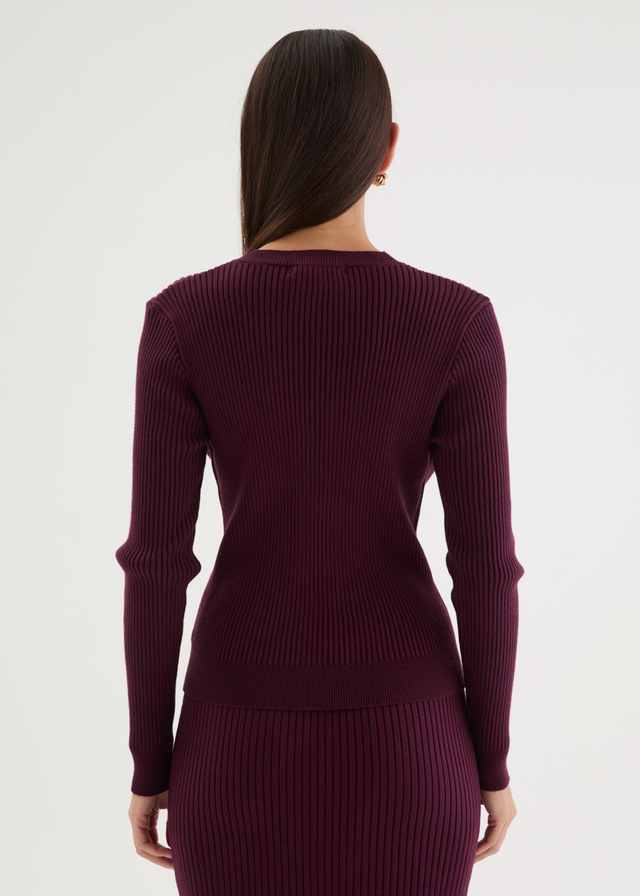 Zanah Knit Top - Plum