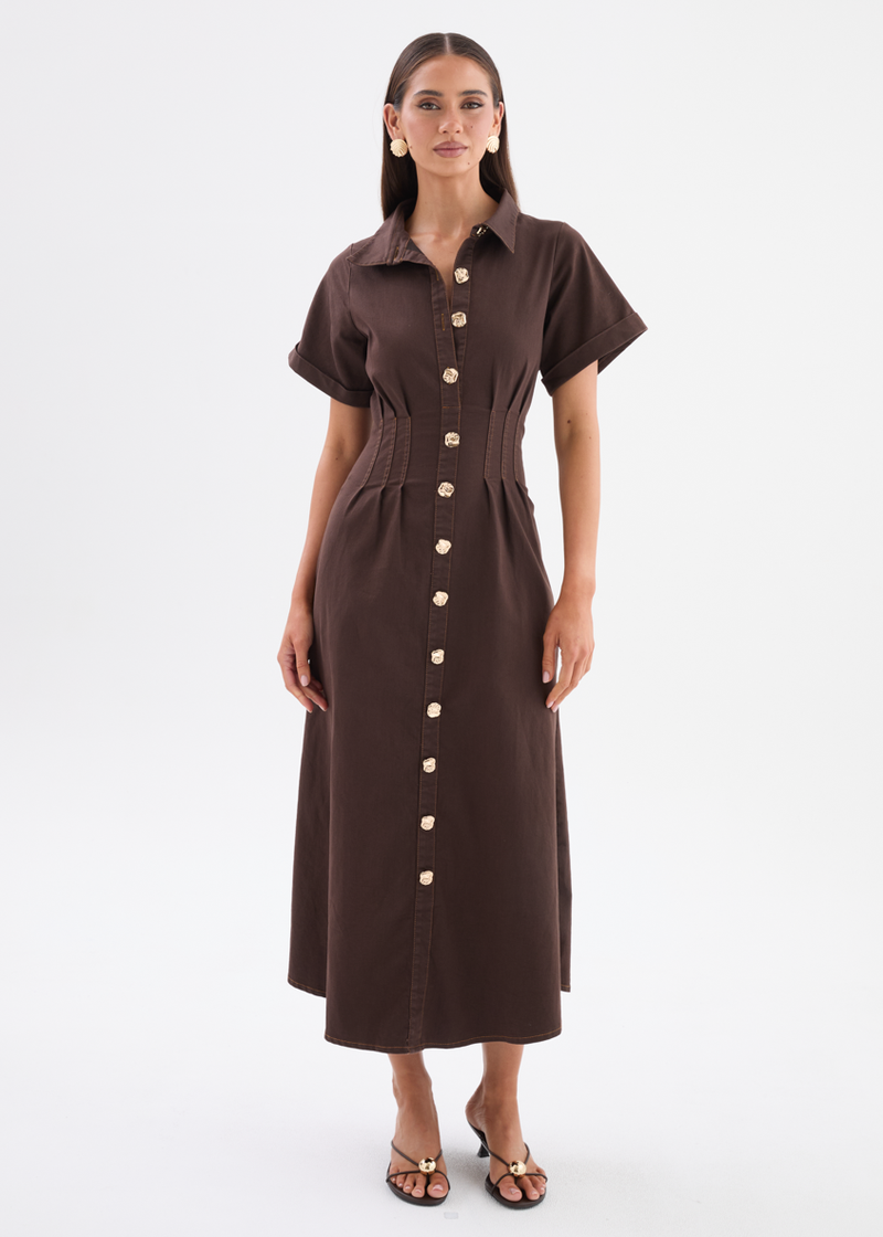 brown denim midi dress Senka chunky knit dress Black Cotton Waffle Square Suit Jacket Size:42 Flounce hem