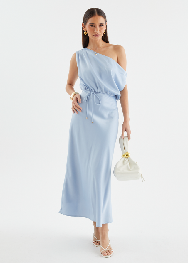 Marisa Drop Shoulder Midi Dress - Blue