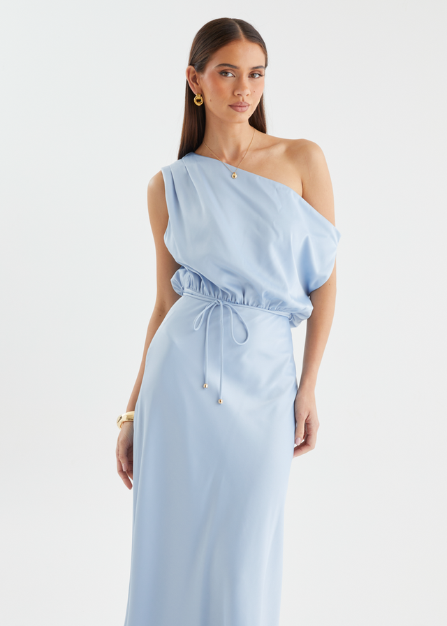 Marisa Drop Shoulder Midi Dress - Blue