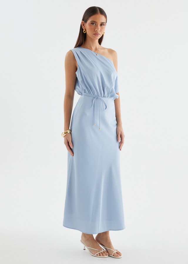 Marisa Drop Shoulder Midi Dress - Blue