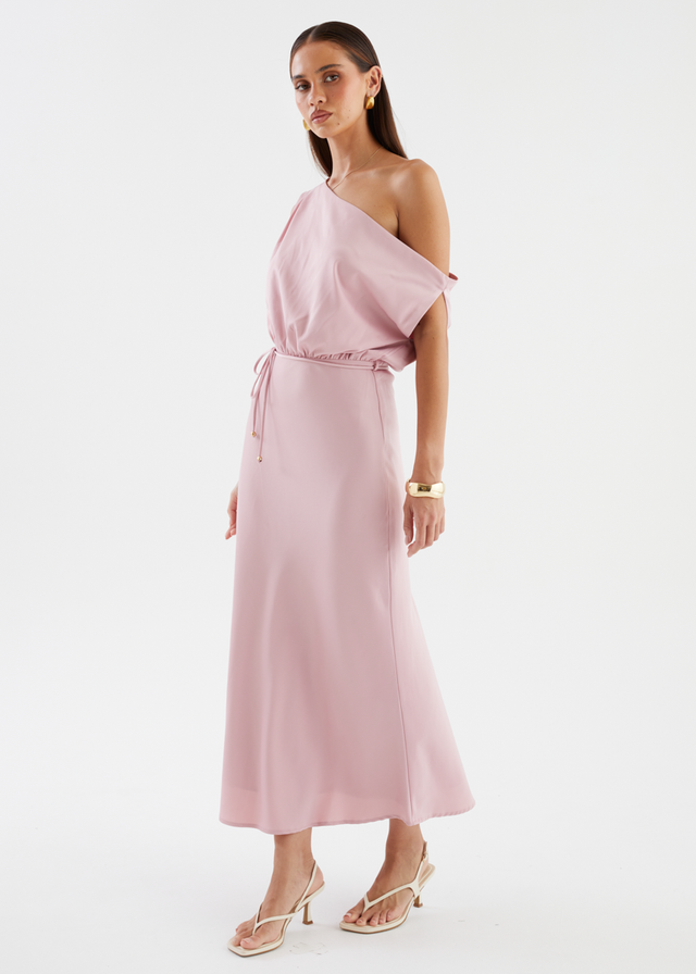 Marisa Drop Shoulder Midi Dress - Blush
