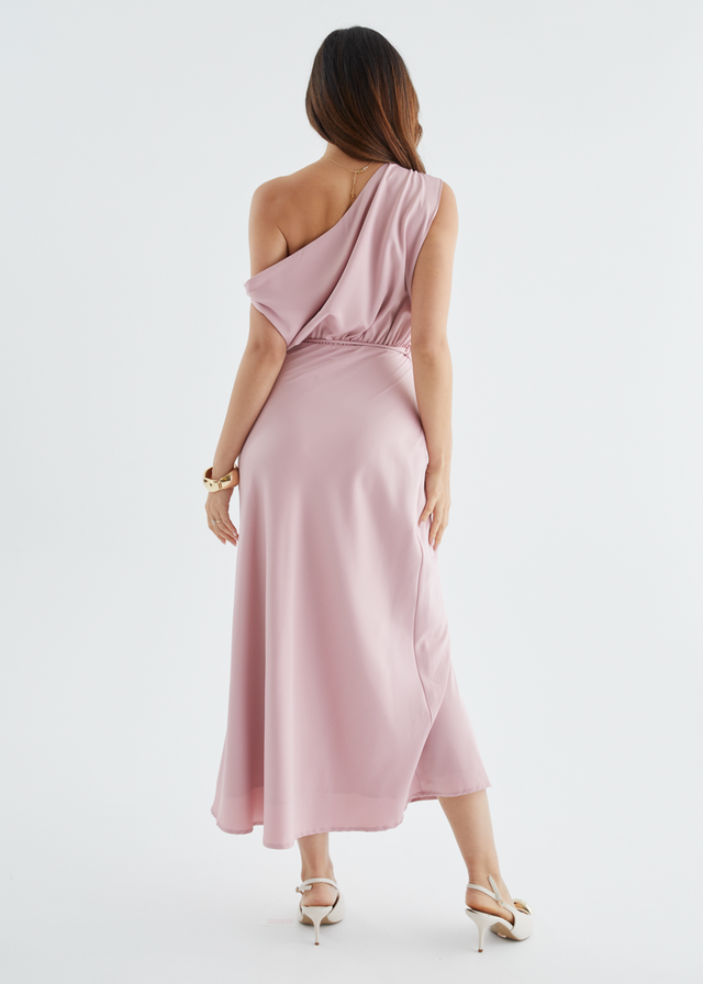 Marisa Drop Shoulder Midi Dress - Blush