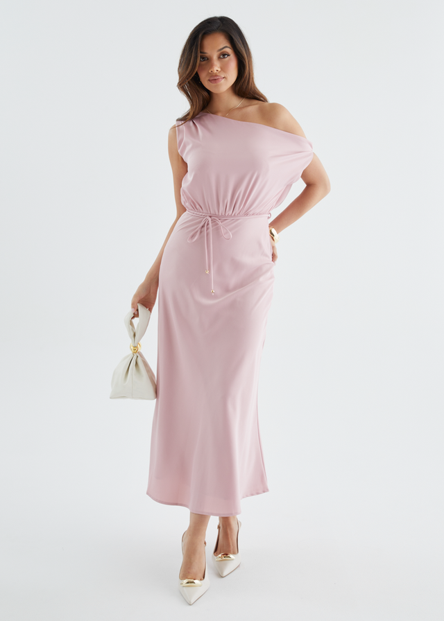Marisa Drop Shoulder Midi Dress - Blush